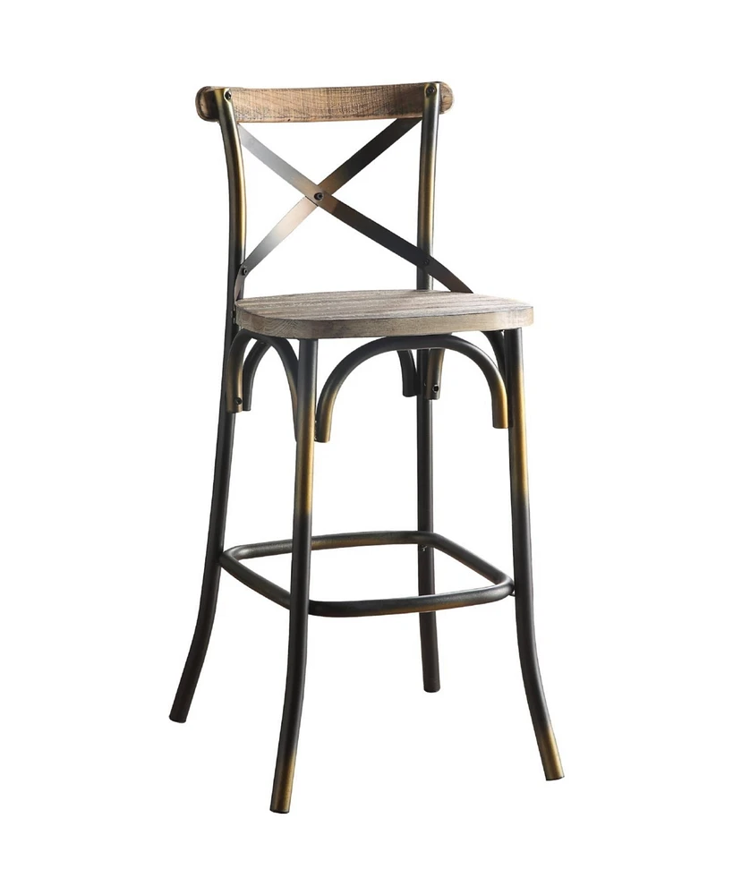 Simplie Fun Zaire Bar Chair (1Pc) in Antique Copper & Antique Oak