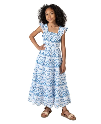 Rare Editions Big Girls Embroidered Eyelet Maxi Dress