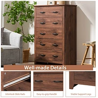 Costway 5 Drawer Chest Storage Dresser Tall Cabinet Organizer Bedroom Hallway