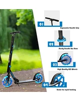 Costway Folding Sports Kick Scooter w/Led Wheels for Kids Teens