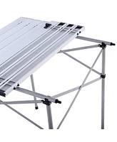 Roll Up Portable Folding Camping Square Aluminum Picnic Table