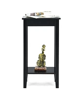 Costway 2-Tier Nightstand End Side Table Coffee Wooden Legs Bedroom