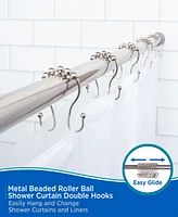 Kenney Beaded Roller Shower Curtain Double Hooks