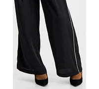 I.n.c. International Concepts Petite Wide-Leg Rhinestone-Trim Pants, Created for Macy's