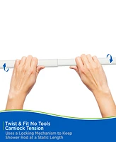 Kenney Twist Fit No Tools Shower Curtain Rod, 42-72"