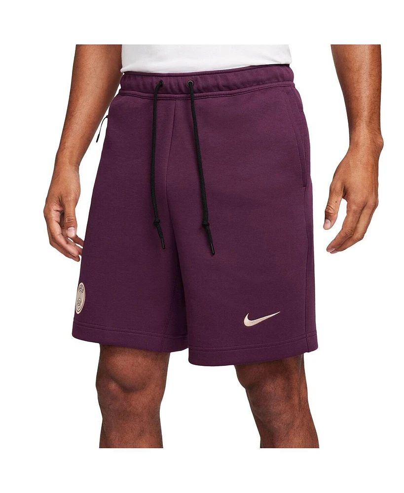 Nike Men's Burgundy Paris Saint-Germain 2024/25 Tech Fleece Shorts