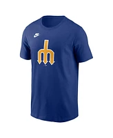 Nike Men's Royal Seattle Mariners Cooperstown Collection Team Logo T-Shirt