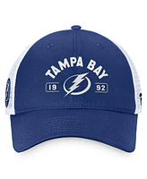 Fanatics Men's Blue/White Tampa Bay Lightning Free Kick Trucker Adjustable Hat