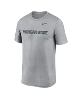 Nike Men's Heather Gray Michigan State Spartans Primetime Legend Wordmark T-Shirt