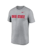 Nike Men's Heather Gray Ohio State Buckeyes Primetime Legend Wordmark T-Shirt