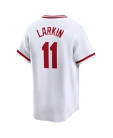 Nike Men's Barry Larkin White Cincinnati Reds Throwback Cooperstown Limited Jersey