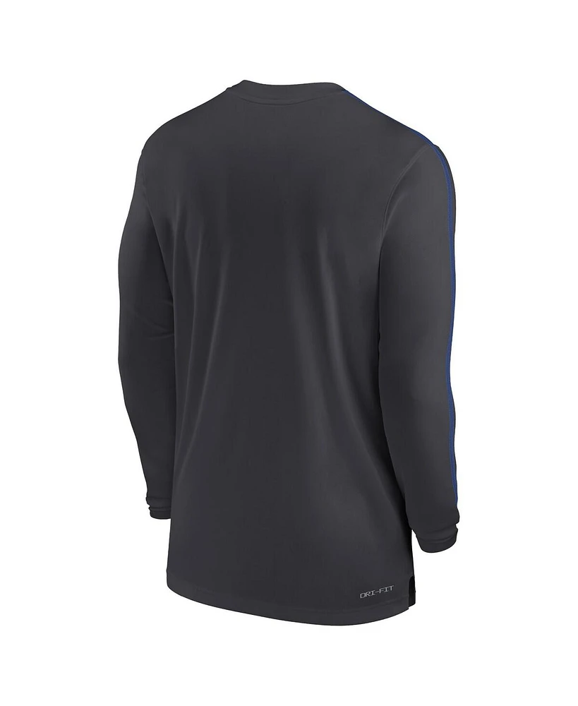 Nike Men's Duke Blue Devils 2024 Sideline Coach Uv Performance Long Sleeve T-Shirt