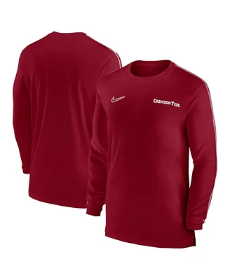 Nike Men's Alabama Crimson Tide 2024 Sideline Coach Uv Performance Long Sleeve T-Shirt