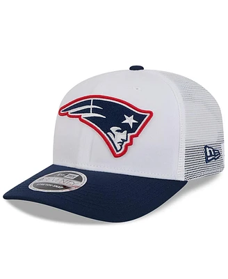 New Era Men's White/Navy New England Patriots 2024 Nfl Training Camp 9SEVENTY Trucker Hat