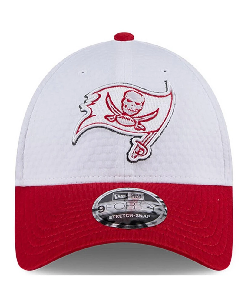 New Era Men's White/Red Tampa Bay Buccaneers 2024 Nfl Training Camp 9FORTY Adjustable Hat