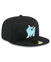 New Era Men's Black Miami Marlins 2024 Father's Day 59FIFTY Fitted Hat