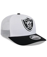 New Era Men's White/Black Las Vegas Raiders 2024 Nfl Training Camp 9SEVENTY Trucker Hat