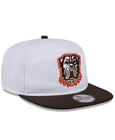 New Era Men's White/Brown Cleveland Browns 2024 Nfl Training Camp Golfer Snapback Hat