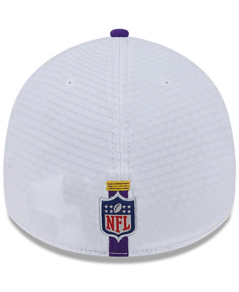 New Era Men's White/Purple Minnesota Vikings 2024 Nfl Training Camp 39THIRTY Flex Hat