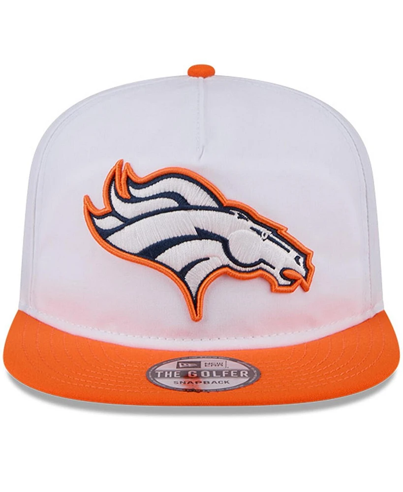 New Era Men's White/Orange Denver Broncos 2024 Nfl Training Camp Golfer Snapback Hat