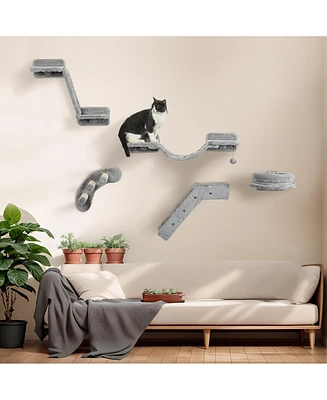 Simplie Fun Elevated Cat Haven Cozy Beds, Scratching Surfaces, Ladder Platforms, Curved Stairs