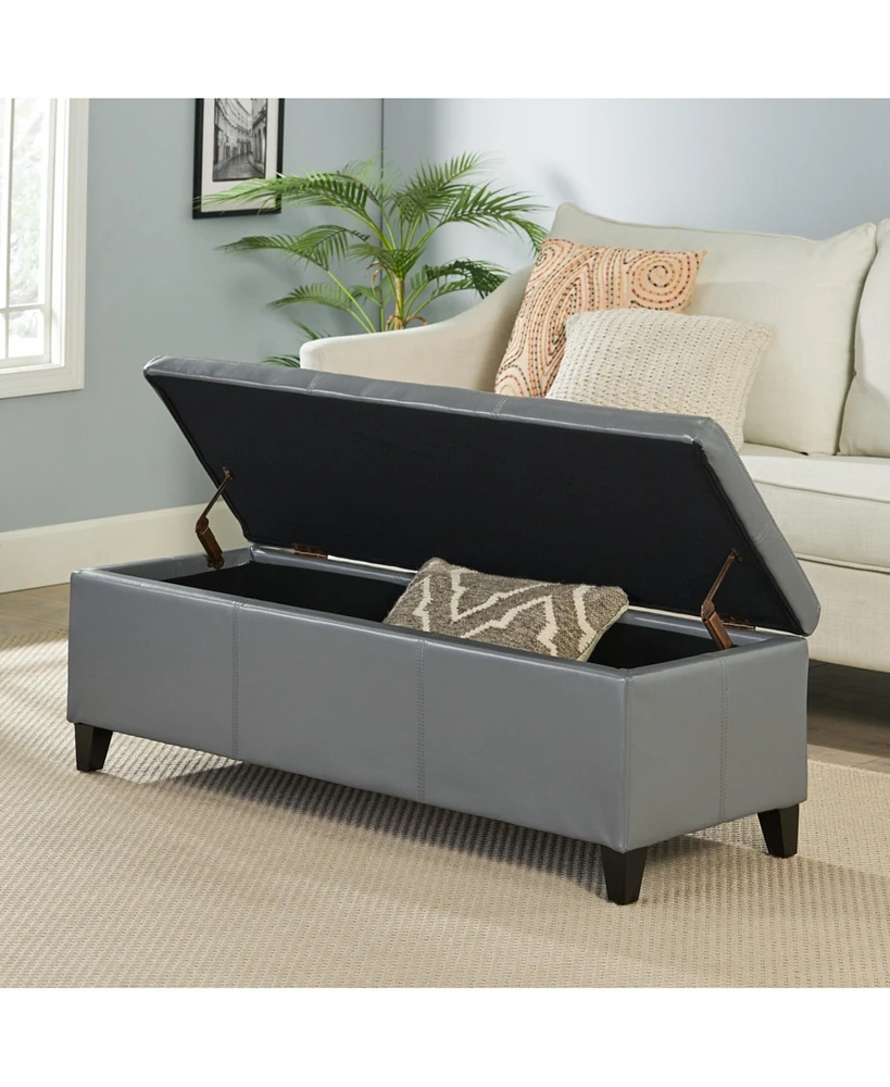 Streamdale Furniture Glouster Storage Ottoman - Contemporary Upholstered Footrest with Hidden Storage