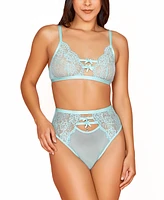 Hauty Women's 2PC Lingerie Set Patterned with Lace, Mesh and Bows Accents