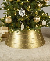 Glitzhome 25.75 D Gold Metal Glitter Tree Collar