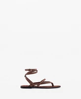 Mango Women's Leather Straps Sandals