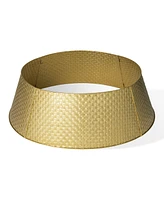 Glitzhome 40.5 D Gold Metal Weave Tree Collar