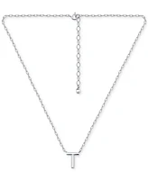 Giani Bernini Initial T Pendant Necklace in Sterling Silver, 16" + 2" extender, Created for Macy's