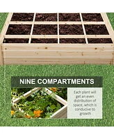 9-Compartment Elevated Garden Bed with Open Bottom for Healthy Roots