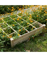 9-Compartment Elevated Garden Bed with Open Bottom for Healthy Roots
