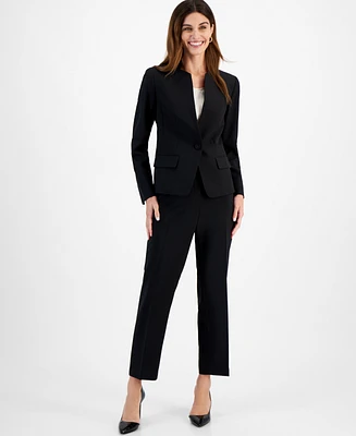 Le Suit Women's Stand-Collar One-Button Pantsuit, Regular & Petite Sizes