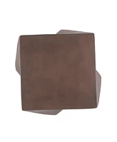 Lightweight Concrete Side Table with Live Edge and Abstract Twisted Design