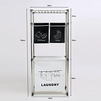 3 Tier Laundry Sorter with 4 Removable Bags