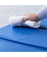 ECR4Kids Premium Folding Rest Mat, 3-Section, 1in, Blue/Grey, 5-Pack