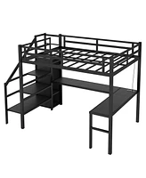 Streamdale Furniture Full Size Loft Bed with L