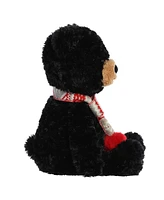 Aurora Large Bundled Bear Erik Holiday Festive Plush Toy Black 14"