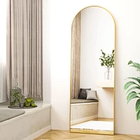 Homlux 21"x64" Arched Full Length Mirror with Gold Aluminum Frame, Free Standing, Leaning, Wall Mounted