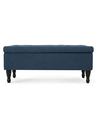 Simplie Fun Versatile Tufted Suede Ottoman with Storage and Stylish Legs