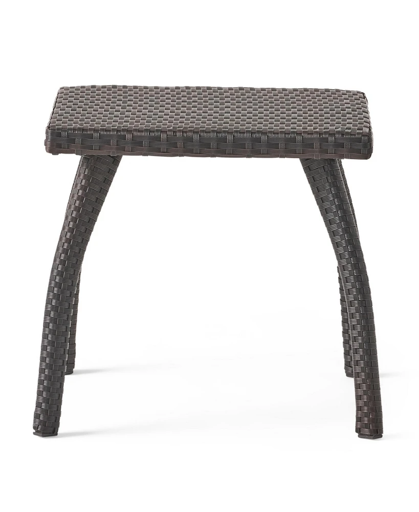 Simplie Fun Durable Wicker Patio Side Table for Relaxation and Refreshments