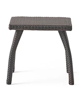 Simplie Fun Durable Wicker Patio Side Table for Relaxation and Refreshments