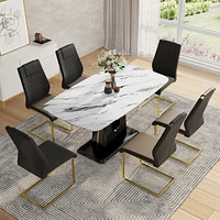 Simplie Fun Ultra Modern Dining Table Glamour and Comfort for Your Space