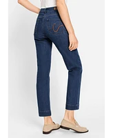 Olsen Women's Mona Fit Straight Leg Power Stretch Cropped Jean