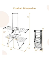 Slickblue Large Foldable Clothes Drying Rack with Tall Hanging Bar