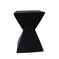 Modern Hand-Painted Hourglass End Table | Wood-Like Finish | Unique Home Decor