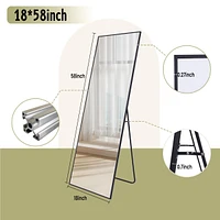 Homlux Rectangular Free Stand Mirror 18"x58" in Black