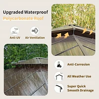 12x16ft Hardtop Gazebo with Polycarbonate Roof