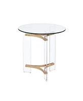 Simplie Fun Sosi End Table, Gold Finish